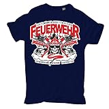 Männer und Herren T-Shirt Echte Männer Arbeiten bei der Feuerwehr + Geldbörse Feuerwehr Größe S - 5XL