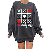 Briskorry Sweatshirt Damen Moon Tierdruck Langarm Rundhals Pullover Bauchfrei Warm Pulli Oversized Casual Bequem Teenager Mädchen Hoodie Sportbekleidung Mit T