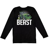 John Deere Black Long Sleeve T-Shirt Graphic Tee Beast-Black-XL