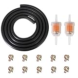Dokili Universell 5/16' Benzinschlauch Kit und 2 Meter Ø 8mm Kraftstoffleitung und 2 Stück 6mm-8mm Benzinfilter und 10 Stück Schlauchschellen für Auto Motorrad R
