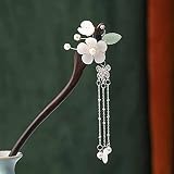 Chinesische Haarnadeln Clips Quaste Blume Perlen Essstäbchen Hair Stöcke Holz Haargks Schmuck for Frauen Haarstreifen Geburtstagskrone ZJSXI