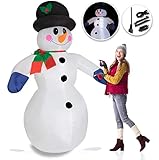 KESSER® Aufblasbarer Schneemann XXL 240cm LED-Beleuchtung Befestigungsmaterial Deko Schneemann Weihnachten, Weihnachtsdekoration, Figur, geräuscharmes Gebläse, witterungsbeständig IP44