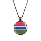 WeAreAwesome Gambia Flagge Halskette - Länderkette mit Fahne Anhänger Unisex Kette Afrik