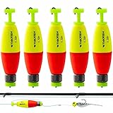 THKFISH Posen Angeln Set 5 Stück Eva Schaum Gewichtet Snag On Cigar Float für Crappie Schweben Angelposen Slip Bobbers Angelzubehr Schwimmer Angelsets 1.5
