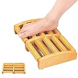 Fußmassagegerät Holzroller, Plantarfasziitis, Ferse, Bogenschmerzlinderung, Stressabbau, Rutschfestes Und Leises Design, Für Verschiedene Fußtypen (32,5 X 20 X 7cm/ Großes)
