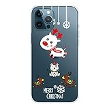 Unichthy Xmas Fesitive Hülle für iPhone 11 Pro Max Hülle Weihnachten Cartoon Muster Klar Stoßfest Weich Silikon Cover Transparent TPU Gel Schutzhülle für iPhone 11 Pro Max Troj