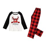 WanWorlder Weihnachten Familie Schlafanzug Outfit Nachtwäsche Herren Damen Kinder Lang Pyjamas Set mit Weihnachtsmotiv Fun-Nachtwäsche Christmas Hausanzug Weihnachtspyjamas S