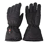 Beheizte Handschuhe,5v 5000MAH Mobile Power Heizhandschuhe für Männer Frauen,Winter Motorrad Radfahren Reiten Jagd Angeln Ski Schneehandschuhe Handwärmer,Schwarz (Einheitsgröße)