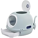 Pawhut Katzentoilette mit Dachfenster, Katzenklo mit Bodenschale, mit Schaufel, Tragbar, PP ABS, 47 x 55 x 44