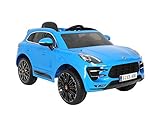 ROLLPLAY 31222 Premium Elektrofahrzeug mit Fernsteuerung und Rückwärtsgang, Für Kinder ab 3 Jahren, Bis max. 35 kg, 12-Volt-Akku, Bis zu 5 km/h, Porsche Macan Turbo SUV, B