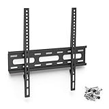 Hama TV-Wandhalterung Ultraslim (Wandhalter Fernseher für 32-65 Zoll, Fixe Halterung VESA bis 400x400, Max. 30 kg, inkl. Fischer Dübel) Schw