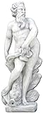 Gartenbrunnen Steinstatue Neptun Outdoor Deko Figur Antik Römischer G
