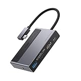 TUTR USB-Typ C Hub bis 4K HD TF SD Kartenleser einziehbar Clip USB C 3.0 Adapter Dock Station Sp