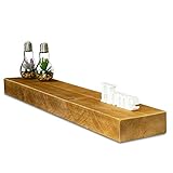 levandeo Wandregal Holz Massiv 100x20cm Eiche Farbig Wandboard Vintage Rustikal Design Natur Reg