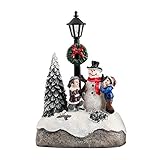 N/W Weihnachtsdorf mit Beleuchtung Schneemann Weihnachtsbaum Deko Beleuchtetes LED Weihnachtshäuser Ornament Kinder Geschenk Weihnachts Fenster Dek