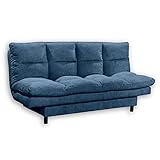 LOTTA 2 Bequemes Schlafsofa mit Bettkasten, Mondscheinblau / Dunkelblau - Klappbares Sofa 2-farbig mit Schlaffunktion & Komforthöhe - 190 x 85 x 95 cm (B/H/T)