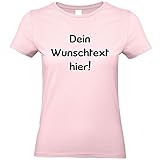 Shirt-Panda Damen T-Shirt mit Wunschtext Wunschdruck · Brust und oder Rücken Druck Personalisiert Personalisierbar Sprüche Anpassen Women Wunschname Frauen Rosa XL
