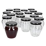 MamboCat 18er Set Marmeladengläser 212 ml I Vielseitige Twist Off Gläser zum Befüllen I Einmachgläser für Obst Konfitüre Gelee Antipasti UVM I Schöne Schraubgläser mit Deckel to 63 Schw