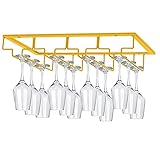 Prominy Weinglashalter, Stemware Rack Under Cabinet Metall Weinglashalter Glasses Storage Hanger Organizer Für Cabinet Kitchen Bar 4 Zeilen/G
