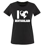 I Love Deutschland - Damen T-Shirt - Schwarz/Weiss Gr. S