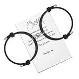 Magnetische Paare Armband Set Gegenseitige Anziehung Handgemachtes Seil für 2 geflochtene passende Armbänder Gelübde der ewigen Liebe Schmuck Geschenk für Frauen Männer (Black)