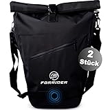 Forrider 2er Set Gepäckträgertasche Wasserdicht Fahrradtasche für Gepäckträger [2 x 27Liter] mit MagnetLock Schultergurt passt an jedes F
