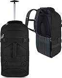 normani Backpacker Reisetaschen-Rucksack mit Trolleyfunktion - Trolley mit Frontloader Funktion und vielen Taschen 60 Liter Farbe Schw