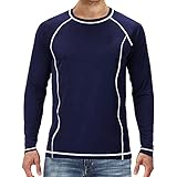 FUQUAN Herren Raglan-Langarmshirt UPF 50+ atmungsaktives Outdoor-Shirt Skincare T-Shirt lockerer Schnitt Herren UV Kleidung Shirt Loose Fit Long Sleeve Herren Sonnenschutz Langarm Wasser Kleidung