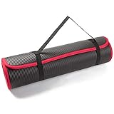 TWOPOINTO - Fitnessmatte Schwarz - 183x80x1cm - Sportmatte - Yogamatte - Extra fest - Inkl. Tragetasche und Trag