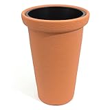 Kunststoff Blumentopf 40 cm Classic Tower Massiv für Innen und Außen Terrak