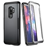 YOUMAKER Hülle für Samsung Galaxy S9 Plus (6.2') Ganzkörper Panzerhülle mit Integriertem Displayschutzfolie und Ständer Staubdicht Stoßfeste für Samsung Galaxy S9 Plus Schutzhülle 6.2‘’ (Schwarz/BK1)