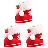 ifundom Weihnachts-Dekoration, 9 Stück Tüten, Süßigkeiten, Goodies, Geschenke, Weihnachtsstiefel, Strümpfe, Weihnachtsmann, Kordelzug-Tasche, Tischdekoration, Party-Dekorationen (klein)