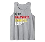 Oktoberfest Lustiges Bier Bratwurst Schnitzel Wiederholung Tank Top