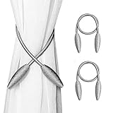 Queta Vorhang Raffhalter, 2 Stück Vorhang Halter Kreativ Gardinenhalter DIY Schnallen Clips für Haus Modellierung Home Office Hotel Fensterdekoration (Silber und Grau)