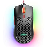 RedThunder M6 Gaming-Maus mit Wabenstruktur, Leichtgewichtig, RGB-Gehäuse, Programmierbar, 7200 DPI, 79 g, nur für PC, PS4, Xbox G