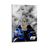 GUOHUI Paul Walker Car JDM Style Skyline R34 GTR Leinwand-Kunstposter Bild Modern Büro Familie Schlafzimmer Dekorative Poster Geschenk Wanddekoration G