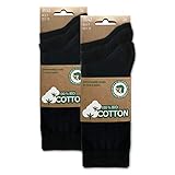 BIOBASICS Herren & Damen 100% BIO Baumwolle Socken Sensitiv Komfortbund Business-Socken Gesundheitssocken ohne Gummi (6 Paar) Schwarz 43-46