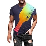 wuitopue Herren-Polohemden, Sommer, Ausschnitt, T-Shirt, 3D-Druckmuster, kurze Ärmel, langlebig, modische Blusen für Freizeit, Militär, Golf, Wandern, Arbeit, Sport, Mehrfarbig, 6XL