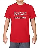 Make It Rain Herren-T-Shirt aus 100 % Bio-Baumwolle, rot, XXL