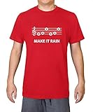 Make It Rain Herren-T-Shirt aus 100 % Bio-Baumwolle, rot, XXL