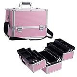 Kosmetikkoffer Schminkkoffer, Kosmetik Make up Organizer Koffer Make-up Aufbewahrung Friseurkoffer Multikoffer Etagenkoffer Make up Koffer Alu Beautycase,R
