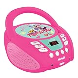 Lexibook RCD108MN Mickey & Friends Disney Junior Minnie Maus Boombox CD-Player, Mikrofonanschluss, AUX-Eingangsbuchse, AC-Betrieb oder Batterie, Rosa/Weiβ