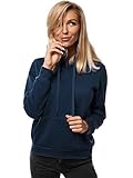 OZONEE Damen Kapuzenpullover Sweatjacke Sweatshirt Farbvarianten Kapuzenjacke Kapuzenpulli Langarm Kapuze Hoodie Sport Style Casual Fitness Basic Training 777/2901B DUNKELBLAU M