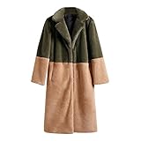 Winter Parka Jacke Damen Women Plus Size Winterparka Gefüttert Winterjacke Wintermantal Damenmantel Plüschjacke Plüsch Parka Jacke Plüschmantel Kapuzenjacke Fleecejacke Übergangsjacke Damenjack