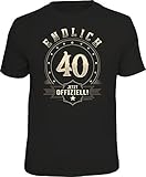 RAHMENLOS Original T-Shirt zum 40. Geburtstag: Endlich 40 - jetzt offiziell! -L, Nr.6206