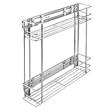 Küchenauszug Korbauszug Unterschrankauszug 20 cm (schmal) | 2 Körbe | Chrom | Teleskop | mit Fronthalter | Vollauszug | max 30 Kg