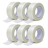 gws Filament-Klebeband extra starkes Packband | Gewebeband in Längsrichtung glasfaserverstärkt | Dicke: 120 μm | Länge: 50m (6 Rollen - 50 mm breit)