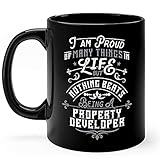 N\A Immobilienentwickler Becher Geschenke 11oz Schwarze Keramik Kaffeetasse - Immobilienentwickler Nichts schlägt Becher Property