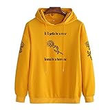 XDJSD Herren Pullover Hoodie Herren Große Größe Sweatshirt Paar Pullover Herren Hoodie Lose Langarm Blumendruck Damen Kapuzenp