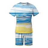 Herrenbekleidung, 3D-Digitaldruck, leger, kurze Hose, Strandhose, Herren-Poloshirt, Rugby-Shirt, Patchwork-Top, Größe S-XXXXXXXL, gelb 3, L